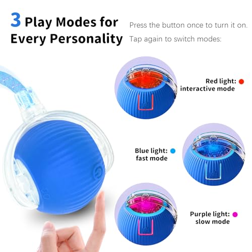 Cat Toys for Indoor Cats Smart Automatic Ball Moving Chase Dogs Toy, Blue - color: B2-Blue Dragonfly