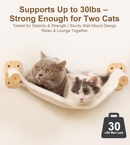 Cat Wall Hammock with Floating Hammock, 2 Four-Step Ladders & 1 Flat Shelf - color: 1 Hammock 1 Shelf 2 Stairs
