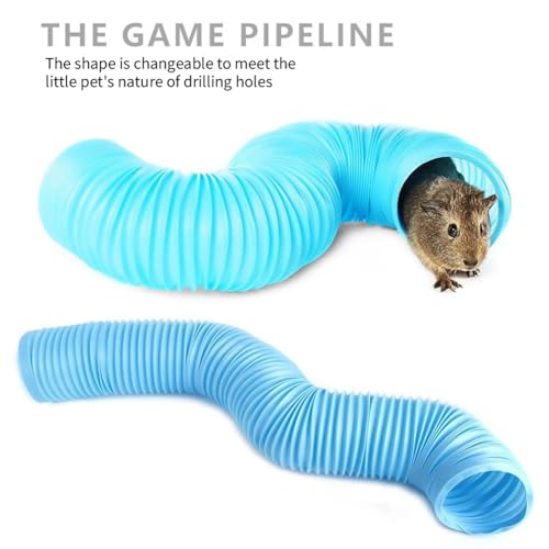 2 Pack Hamster Tunnel Ferrets Fun Tunnels Foldable Exercising Training Tubes Hideout Pipe Toy for Guinea Pigs Chinchillas Gerbils Mouse Rabbit Small Animal Pet Rats