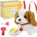 Plush Toys Walking Dog Toys that Can Walk, Bark and Wag Tail,Interactive Electronic Pet Toys Puppy with Leash,Easter Christmas Birthday Gift for Toddlers Kids - color: St. Bernard