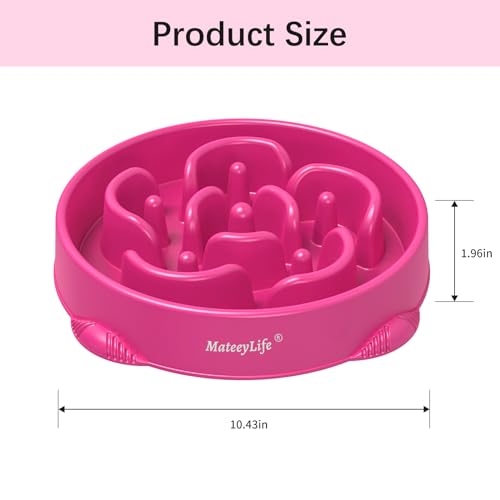 MateeyLife 1-Pack Slow Feeder Dog Bowls, 4 Cups, Dog Puzzle Feeder Bowl - color: J-Purple, size: Large