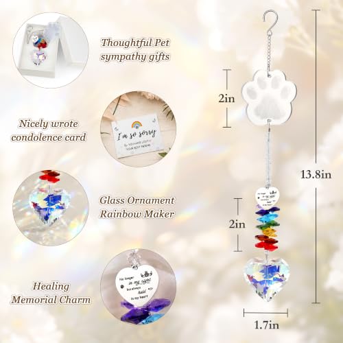 Dog Memorial Gifts for Loss of Dog, Dog Loss Memorial Suncatcher - color: Clear Cat Paw