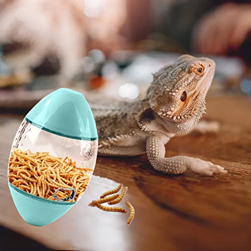 ALI2 Lizard Feeder Toys Bearded Dragon Enrichment Reptile Interactive Rugby Shape Toy for Bearded Dragon, Lizard, Gecko and Small Animals - color: Green