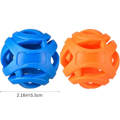 1 Pack Hollow Rubber Dog Ball Toy, Bite Resistant Elastic Chew Molar Toy, Interactive Outdoor Throwing Play Ball for Puppy Self Entertainment (Random Color)
