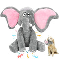 Letsmeet Plush Large Dog Toys with Squeaker and Crinkle Paper, Interactive Puppy Chew and Teeth Cleaning Toy, Pet Toys for Small, Medium and Large Dogs - style: Elephant