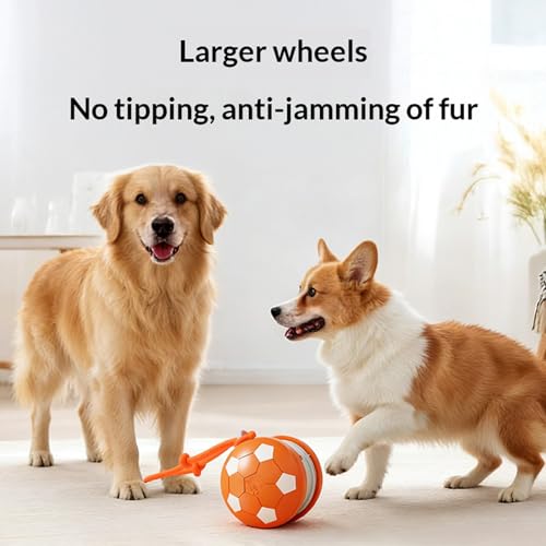 Interactive Dog Toys Dog Ball,Automatic Rolling and Bouncing Moving Dog Toy - color: 1 Orange-football