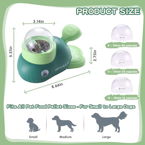Interactive Dog Toys & Cat Toys for Indoor Cats, Dog Puzzle Toy Slow Feeder Bowl, Puppy Enrichment Toys, Interactive Cat Toys, Dog Feeder Puzzle Toy for Smart Dogs to Keep Them Busy - color: Whale-Green