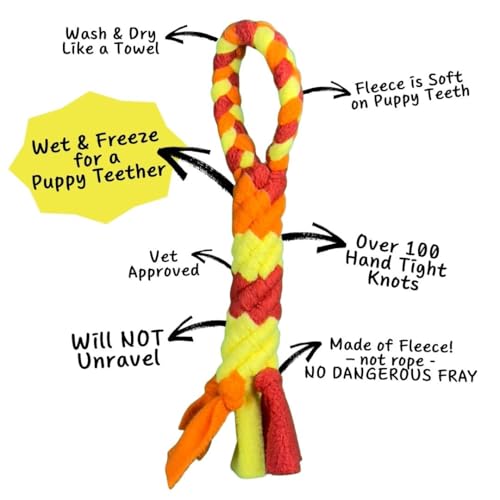 Patented Fleece Tug Toy for Dogs (Orange) - color: ORANGE