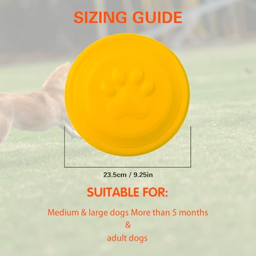 NAITELI Flyer-Soft Flying Disc Fetch Toy-for Medium/Large Dogs（Yellow,L） - color: Yellow, size: Large