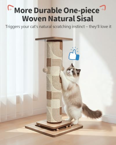 Odoland Cat Scratching Post Replace Mat Natural Sisal Scratcher Pad - color: Geometry (Only Replace Sisal Mat)