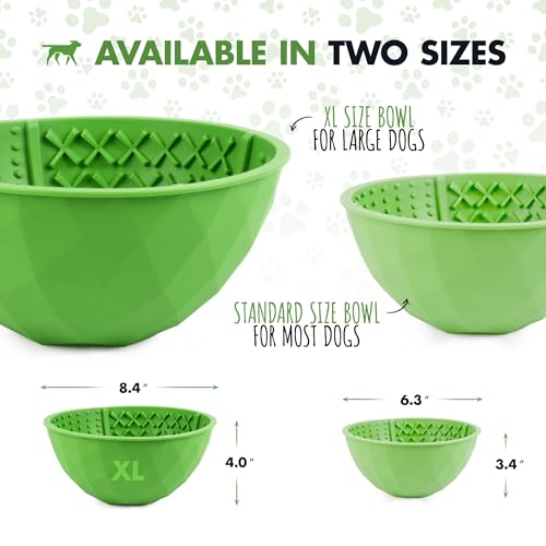 Tuff Pupper Lick Bowl for Dogs | Standard Size Slow Feeder Bowl | Four Textures for Dog Anxiety & Boredom | Silicone Lick Mat | Easy Clean Dishwasher Safe | Stable & Wobble Modes | NOT for Chewing - size: Standard