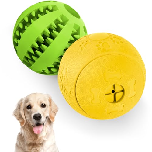 HIPPIH Dog Puzzle Toy 2 Pack, Interactive Dog Toys for Treat Dispensing - color: Green+Yellow