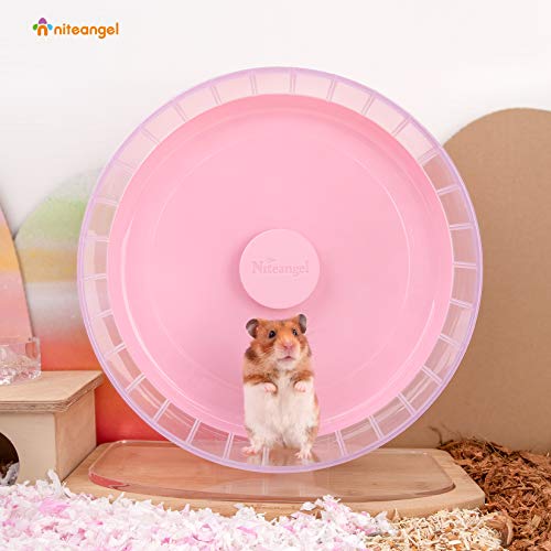Niteangel Super-Silent Hamster Exercise Wheels: Quiet 11 inch Running Wheel - color: Pink, size: Large