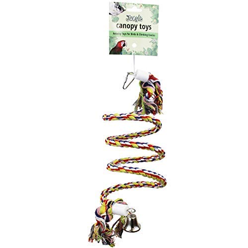 Bungie Spring - Interactive Hanging Perch Bendable Rope Coil Climbing Cage Accessory Toy - Sugar Gliders, Birds, Parrots, Squirrels, Marmosets, Rats, Degus, Chinchillas, Ferrets, Chinchillas, Hamsters