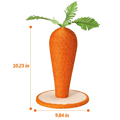 Fhiny Rabbit Scratching Toy, Sisal Carrot Shaped Bunny Scratching Post - style: Carrot Scratch Toy