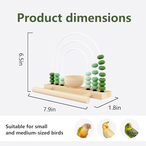 Wooden Foraging Bird Toy with Treat Box & Abacus Beads