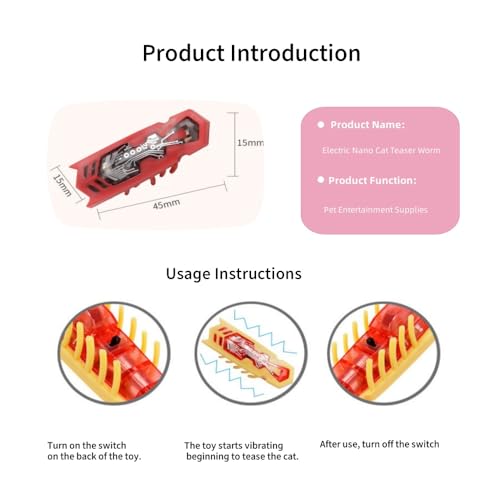 Cat Bug Toy Electric Moving Interactive Cat Toy for Indoor Cats Educational Cat Teaser Toy 2PCS Electronic Beetle Interactive Set for Indoor Cats Kitten Chase Exercise Battery Operated - color: Green+red