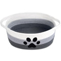 Small Woven Dog Toy Basket with Handle, Cute Paw - color: 3 Color-White Grey