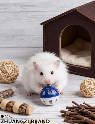 ZHUANGZI 5-Pack Bell Ball Hamster Toys for Dwarf Hamsters and Gerbils - size: 1.5''