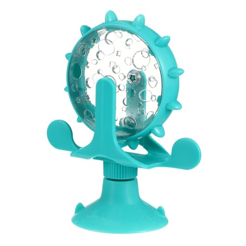 iplusmile Cat Feeding Toy Rotating Windmill Slow Food Dispenser Interactive Treat Leakage Toy for Indoor Play Iq Training 5.11 X 1.57 X 6.69 in - color: Blue