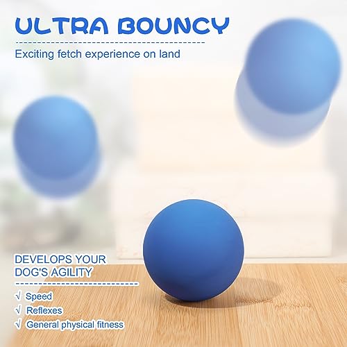 Hiboom 15 Pack Natural Rubber Dog Tennis Balls for Fetch, Blue - color: Blue