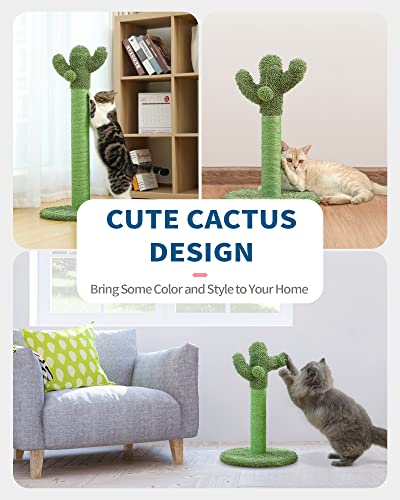 Made4Pets Cactus Cat Scratching Post for Small Indoor Cats & Kittens, 21.7" - size: Small - 21.7"