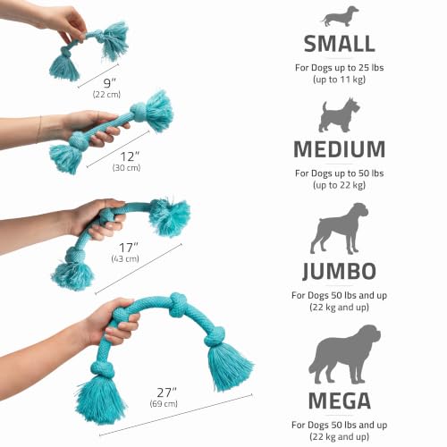 Playology Tug Rope Dog Toys for Medium Dogs - Medium, Peanut Butter Scent - size: Medium, style: Peanut Butter
