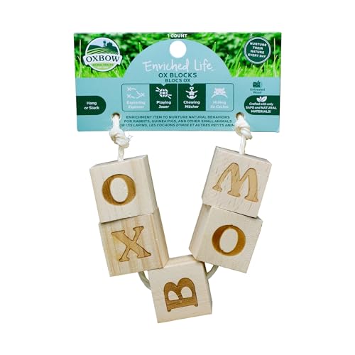 Oxbow Ox Blocks, Rabbit & Guinea Pig Toy, Bunny Enrichment Chew Toy