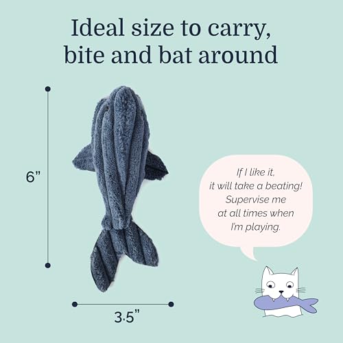 Hepper Whale Plush Toy - Durable Quiet Cat Toy for Indoor Cats