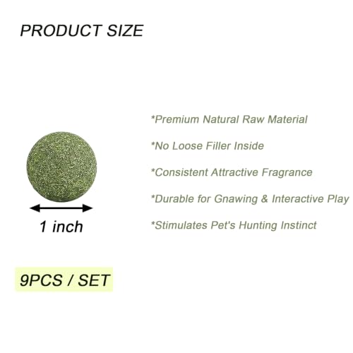 Catnip Balls for Cats (9-Count) - size: 9pcs 1inch