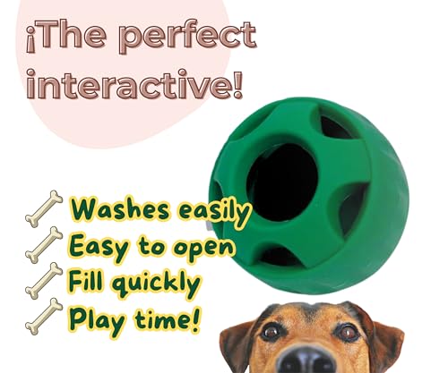 Avellana, Long Lasting, Interactive Dog Toy, Food Grade, Silicone Dog Toy for Large Dogs Puppy Ball Shape.