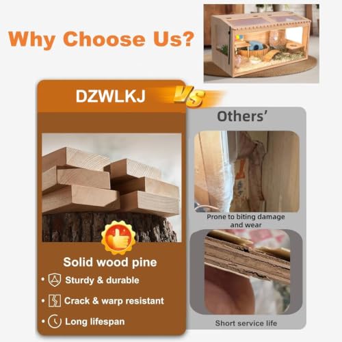 Wooden Hamster Cage,32"x16"x16"Large Hamster Cage,2 Washable Liners & 2 Adjustable Ventilation Window. Small Animal Cage for Dwarf Syrian Hamsters Degus Mice & Other Small Pets. - size: 32.0"L x 16.0"W x 16.0"H
