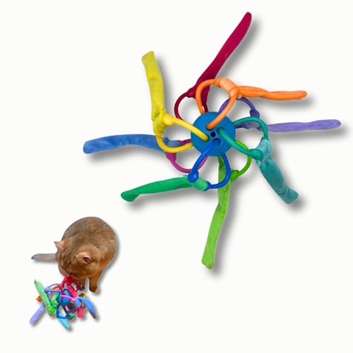 Catnip Sepak Takraw Cat Toy with Crackle Paper Colorful Self-Entertainment Durable Chew Toy - color: Catnip