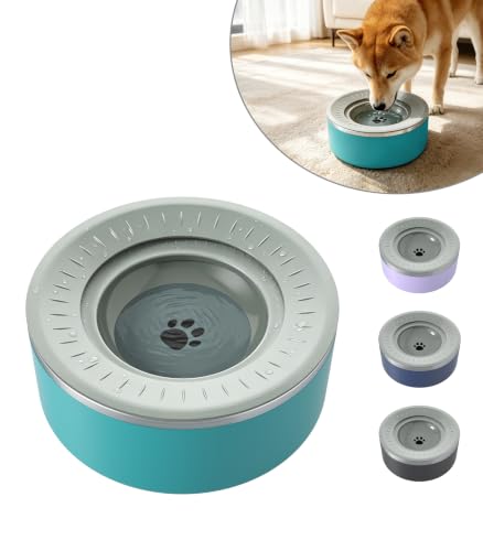 Stainless Steel Dog Water Bowls, No Spill Water Bowls for Dogs, Lakeblue - color: LakeBlue
