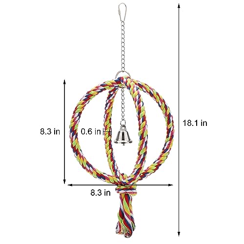 Wontee Bird Swing Colorful Rope Perch Climbing Toy for Parrots (8.3inch) - size: Regular (8.3 inch)