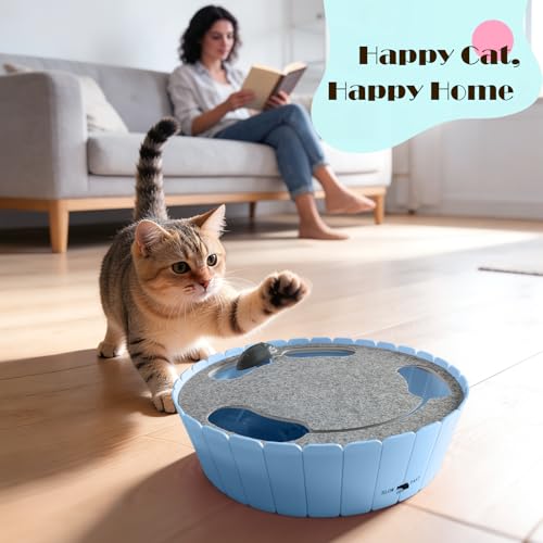 Pawaboo Interactive Cat Toy with Running Mouse, Automatic Track Kitten Toy - color: C-Blue