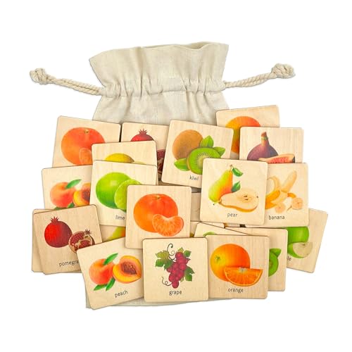 Montessori Wooden Vegetables Memory Game, 1 2 3 4 Year Old Montessori Materials for Toddler, Vegetables Matching Cards, Gift for Kid, Toddler Gift, Birthday Boy Gift (4.5x4.5cm) - size: 1.8x1.8"(4.5x4.5cm), style: Vegetables