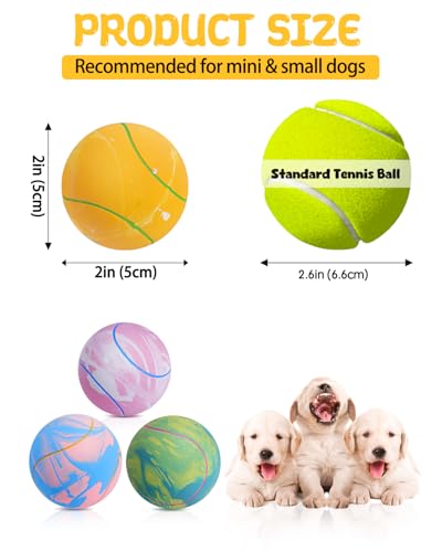 SCHITEC Dog Squeaky Toy Balls, Puppy Tennis Balls for Fetch Play, Interactive Latex Squeak Pet Toy for Puppies Mini Breed Small Dogs - size: For Mini/Small Dogs, style: Tennis Ball