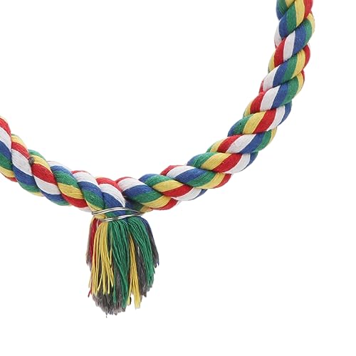 Wontee Bird Swing Colorful Rope Perch Climbing Toy for Parrots (S 7.5inch) - size: Small (7.5 inch)
