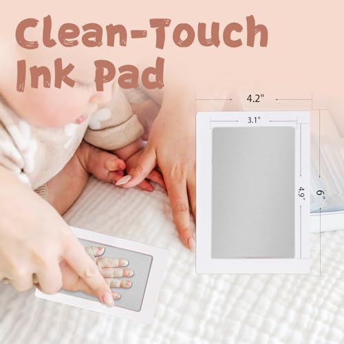 Inkless Baby Hand and Footprint Kit,Clean-Touch Ink Pads - color: Gold and Silver, size: 4-Pack, Large