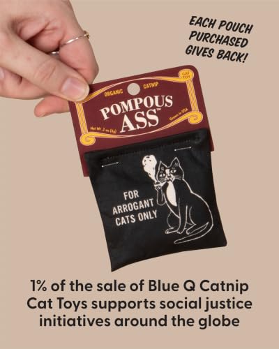 Blue Q Catnip - Cute Cat Toys for Biting with Funny Graphics - Pompous. - color: Pompous Ass