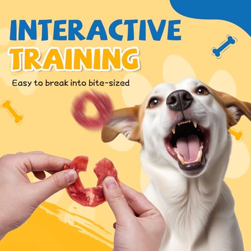 gazeupon Dog Treats Duck Jerky Rings, Rawhide Free Dog Chews