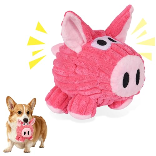 Squeaky Plush Pig Toy for Small/Medium Dogs, Chew & Boredom Relief - color: Pink Pig