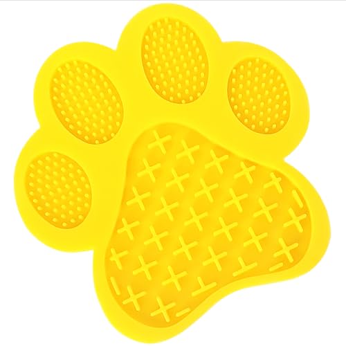 Dog Lick Pad Dog Feeding Mats Slow Eating Pet Mat with Super Suction - color: Yellow