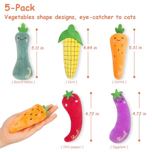 ETEKYER Catnip Cat Toys for Indoor Cats, Vegetable Shape 5 Pack - style: Catnip toys 5 Pack
