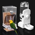 Lemtrflo No Mess Bird Feeder Water Dispenser Set, Automatic Bird Feeder - color: White