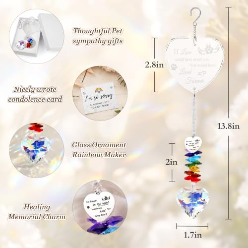Pet Memorial Sympathy Gift for Loss of Dogs, Memorial Suncatchers - color: Clear Heart Engraving