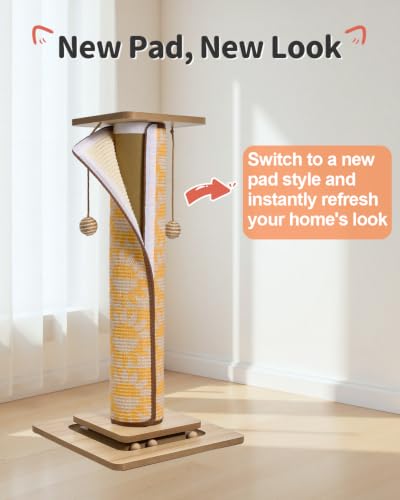 Odoland Cat Scratching Post Replace Mat Natural Sisal Scratcher Pad - color: Sunflower (Only Replace Sisal Mat)