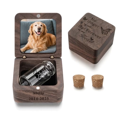 SOITIS Customized Small Pet Urn for Dogs Cats Urn for Pets Ashes Keepsake - color: Custom-Black Paw