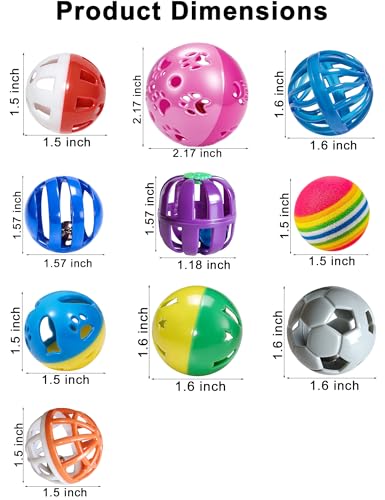 10 Pack Jingle Bell Toy Balls for Ferrets Hollow Play Toys